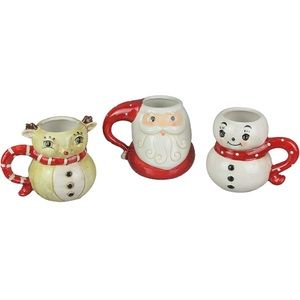 Santa Reindeer Snowman Johanna Parker Christmas Mugs Set of 3